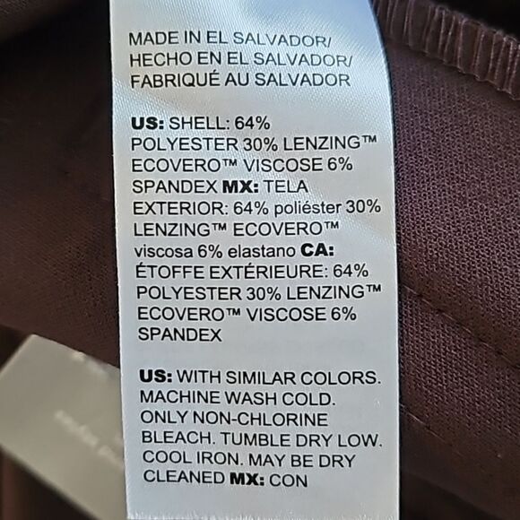 NWT Chico's Flex Waist Modern Tailored Full Length Pants Basic Brown Size 12 R - Picture 12 of 13